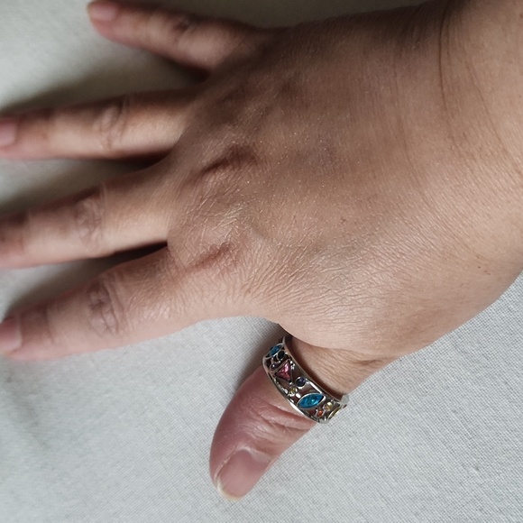 Colorful Gemstone Silver Ring - Picture 5 of 5